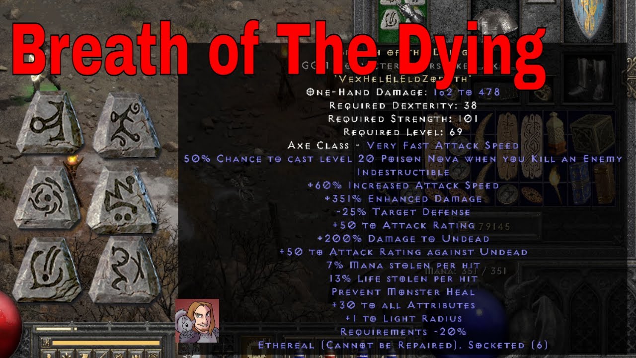 Diablo II Resurrected Rune Words - Breath Of The Dying (Vex Hel El Eld ...