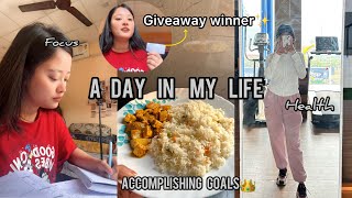 A productive day in my life 📚| Giveaway winner |Studyvlog Upsc