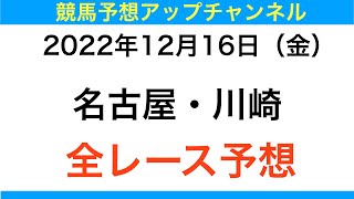 【地方競馬】【名古屋競馬・川崎競馬　全レース予想】2022年12月16日