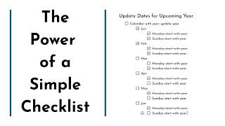 Why Simple Checklists Are So Powerful (My Favorite Productivity System)