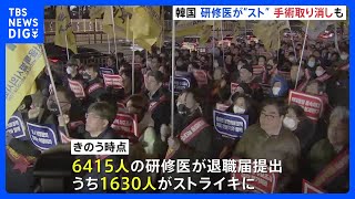 研修医6415人が退職届を提出　うち1630人がストライキ　医学部の定員拡大への反発で　韓国｜TBS NEWS DIG