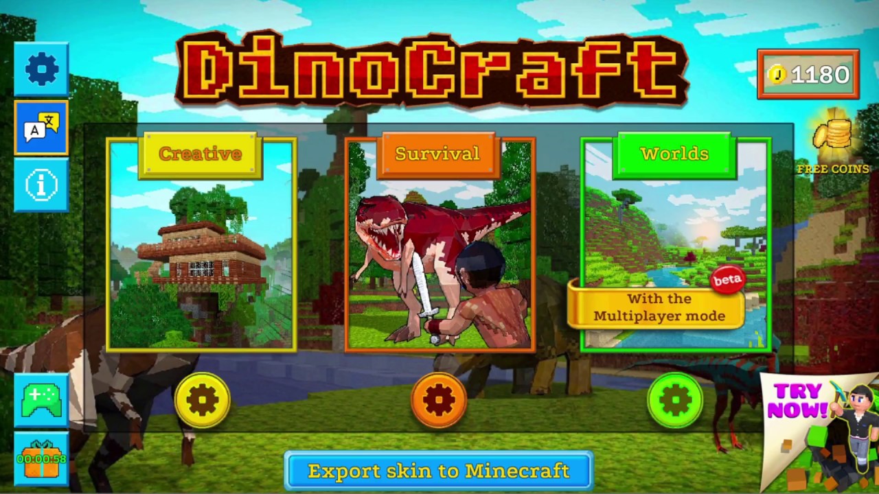 DinoCraft Survive & Craft Pocket Edition - GAMEPLAY 2 - YouTube