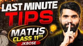 Last Minute MATHS Tips🔥 | Class 11th JKBOSE | JKBOSE Wallah