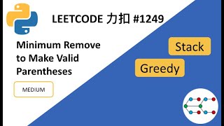 Minimum Remove to Make Valid Parentheses - Leetcode 1249 - Python3