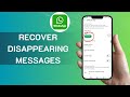 How To Recover Disappearing Messages On WhatsApp - 2025 Full Guide
