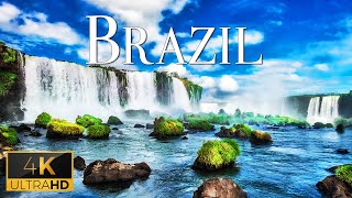 FLYING OVER BRAZIL (4K Video UHD) - Relaxing Music With Beautiful Nature Video For Stress Relief