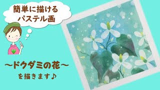 パステルで描くアート★誰でも簡単に描ける～ドクダミの花を描きます♪