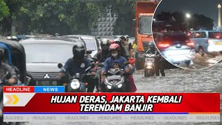 Genangan Air di Mana-Mana, Aktivitas Warga Jakarta Terganggu. #banjirjakarta #beritaviral