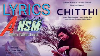 chitthi song lyrics | chitthi song lyrics in hindi | chitthi song lyrics jubin nautiyal