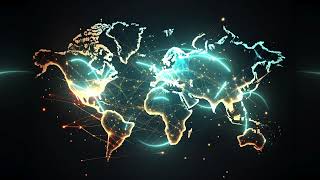 [4K] Global network connection - World map point and line composition - screensaver - footage