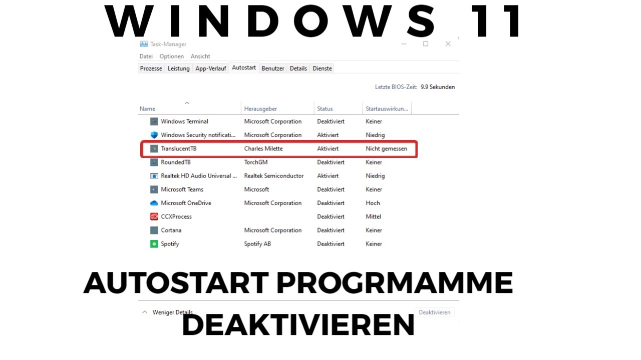 Windows 11 Autostart Programme Deaktivieren - YouTube