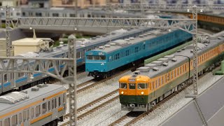 大都市近郊を駆ける165系急行「東海」をNゲージ複々線レイアウトで楽しむ！N scale model railroad layout