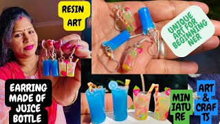 Easy miniature craft and jewellery making |Unique art making |5min craft | DIY artwork|resin earring