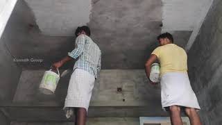 Ceiling White Cement Finishing Procedure || Cool Coating Procedure in Painting in Home Painting