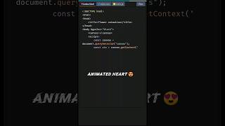 Create Animated Heart with HTML Canvas | HTML5 Canvas Tutorial #shorts #coding #JavaScript