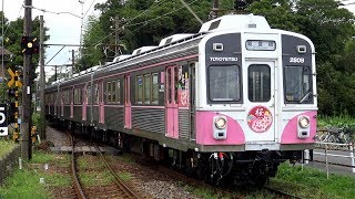 【4K】元東急7200系の豊橋鉄道1800系電車(東洋・日立)到着・発車シーン集 豊橋鉄道渥美線 植田駅にて 2018.8 (ばら・桜・菊・菖蒲・しでこぶし)