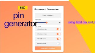 password generator using html css and js