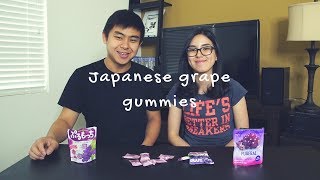 trying 4 kinds of Japanese grape gummy candies all under $3