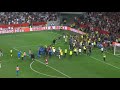 marseille vs nice full pitch invasion and fight hd