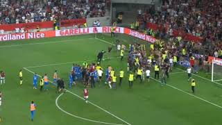 Marseille vs Nice Full Pitch Invasion and Fight HD