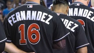 NYM@MIA: All Marlins wearing No. 16 jerseys