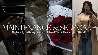 Fall Maintenance + Self Care Vlog | nail appt, hair install, birthday Present, makeup routine, Haul