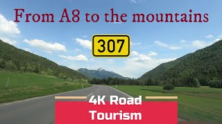 Driving Germany: St2073 \u0026 B307 Weyarn(A8) - Bayrischzell - 4K drive from A8 to The Bavarian Alps