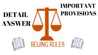 BEIJING RULES || United Nations Standard Minimum Rules for the Administration of Juvenile Justice