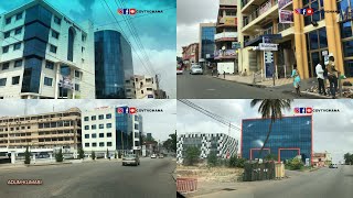 The Face of Kumasi City - Ancient \u0026 New Office Buildings at Adum.