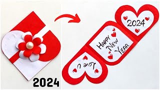 Happy New year greeting card very easy handmade / DIY New year card 2024 / New Year card making