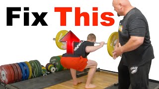 Fixing The Most Common Squat Mistake (Good Morning Fault)