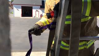 Operate Hoseline From a Ladder