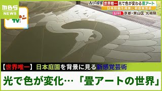 見る角度・光の差し具合で色が変わる...世界唯一の畳アーティスト！京都・光明寺で魅せる『畳アートの世界』【現場から生中継】（2023年7月4日）