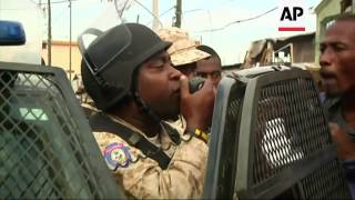 Burning barricades of tires and debris in the Haitian capital of Port-au-Prince on Monday signalled