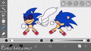 Ibispaint X - How To Draw Sonic and Sonic.exe for Toonsquid Animation