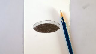Hole drawing, optical illusion