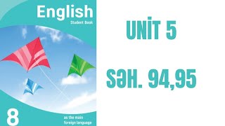 8-ci sinif ingilis dili dərsliyi Unit 5 səh.94,95 #english