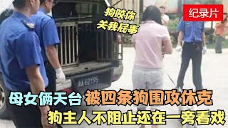 母女二人被恶犬围攻，狗主人不阻止还在一旁看戏，事后态度嚣张拒绝赔偿