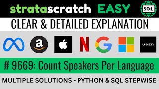 Stratascratch 9669 - SQL & Python Solution - Count Speakers Per Language | Everyday Data Science