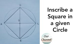 How to Inscribe a Square in a given Circle | Engineering Drawing