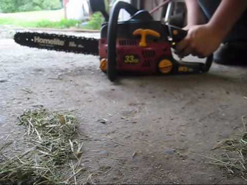 Homelite 33cc Chainsaw Cold Start Youtube