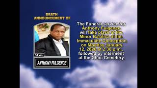 Anthony Fulgence ~ Short Obituary