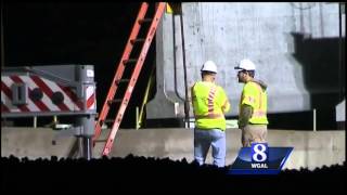 Crews place 37-ton beams over Route 30