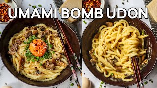 Umami Bomb Udon - EASY Miso Mushroom "Carbonara"
