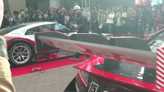 大阪オートメッセ２０１６　SUPER GT GT500 Ｓ Ｒｏａｄ　ＭＯＬＡ　ＧＴＲ　E/g始動デモ