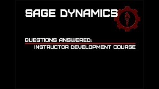 Sage Dynamics Instructor Development Course