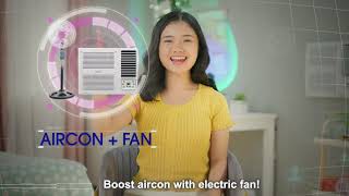 Boost your Aircon with an electric fan to stay cool and save on your electric bill!