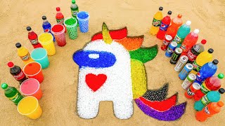 How to make Rainbow AMONG US Unicorn with Orbeez, Fanta, Pepsi, Coca Cola vs Mentos & Popular Sodas