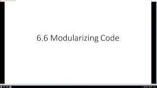 6.6 Modularizing Code