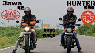 Royal Enfield Hunter 350 VS Jawa 42 Drag Race